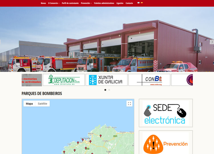 Web del Consorcio Provincial Contraincendios y Salvamento de A Corua