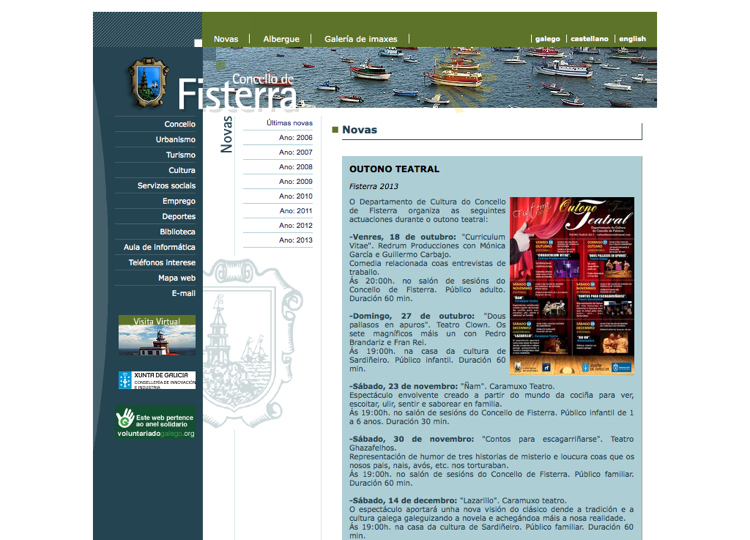 Web del Ayuntamiento de Fisterra