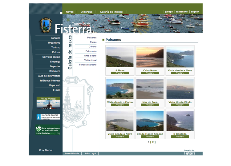 Web del Ayuntamiento de Fisterra