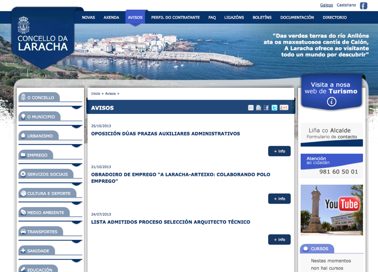 Web del Ayuntamiento de A Laracha