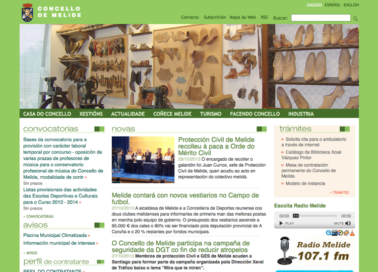 Web del Ayuntamiento de Melide