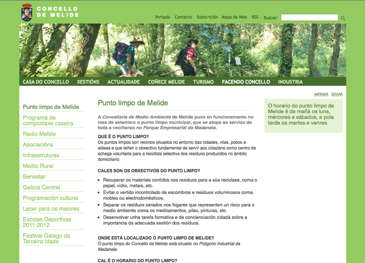 Web del Ayuntamiento de Melide