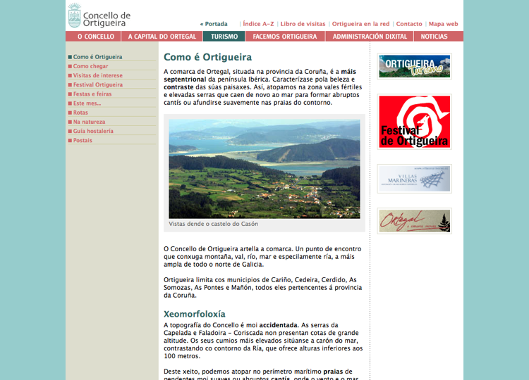 Web del Ayuntamiento de Ortigueira