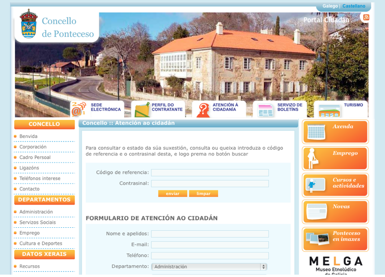 Web do Concello de Ponteceso