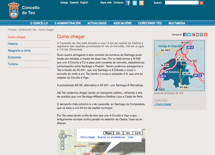 Portal web del Ayuntamiento de Teo